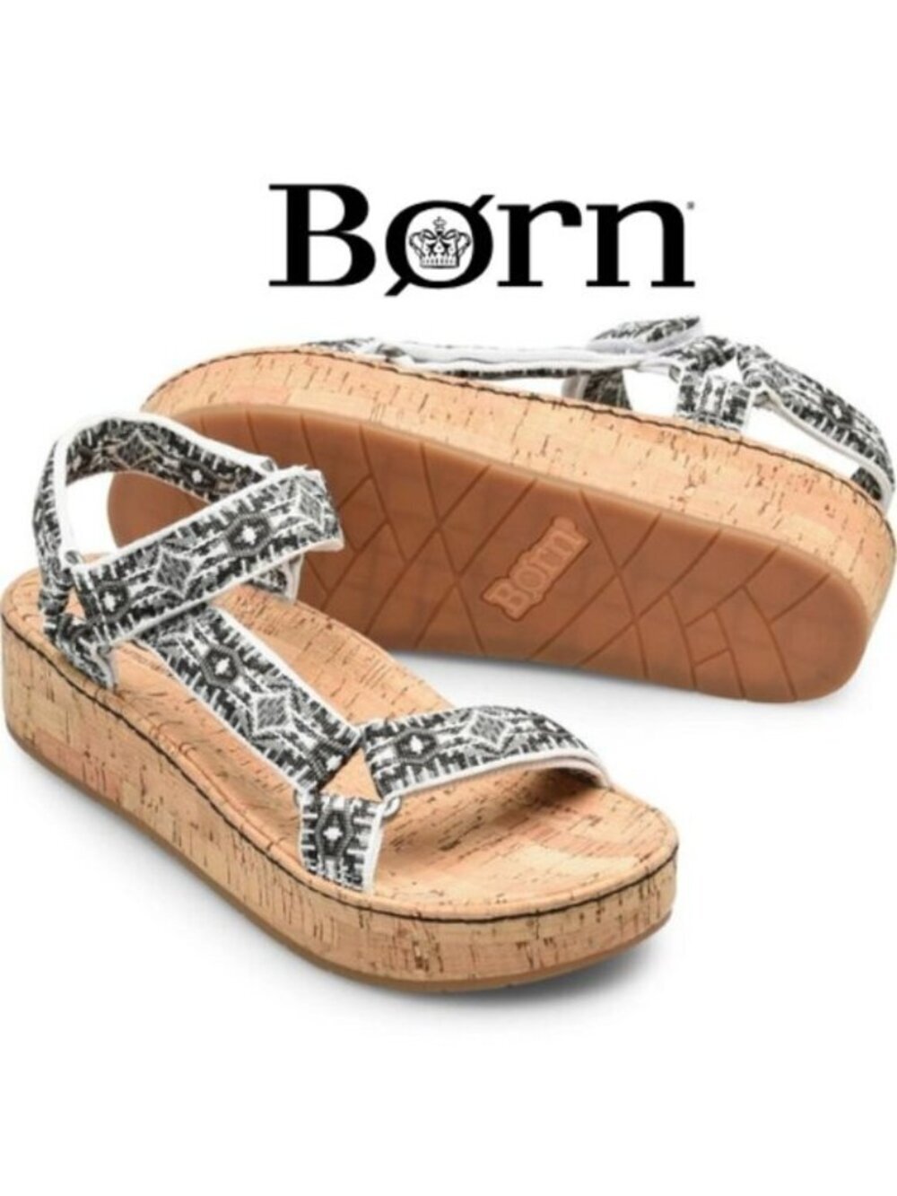🆕Born Sirena Sporty Cork Wedge Sandals Size 11 NWT NO Box Retails $125